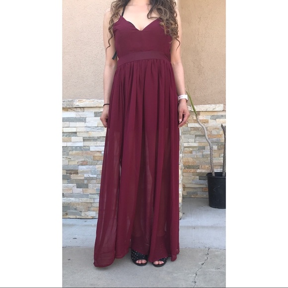 ❗️LAST ONE❗️Burgundy open back dress - Picture 4 of 6